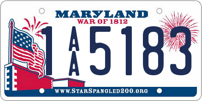 MD license plate 1AA5183