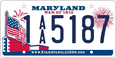 MD license plate 1AA5187