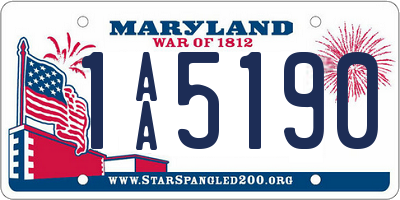 MD license plate 1AA5190