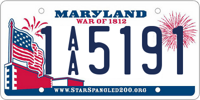 MD license plate 1AA5191