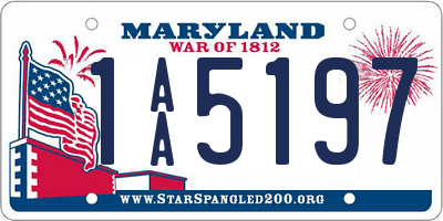 MD license plate 1AA5197