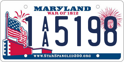 MD license plate 1AA5198