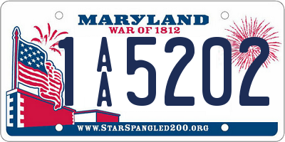 MD license plate 1AA5202