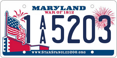 MD license plate 1AA5203