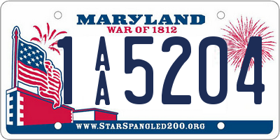 MD license plate 1AA5204