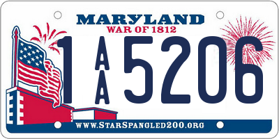 MD license plate 1AA5206