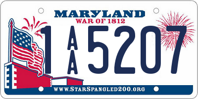 MD license plate 1AA5207