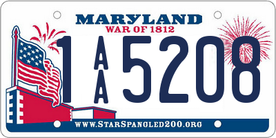 MD license plate 1AA5208