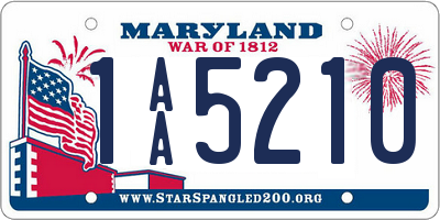 MD license plate 1AA5210