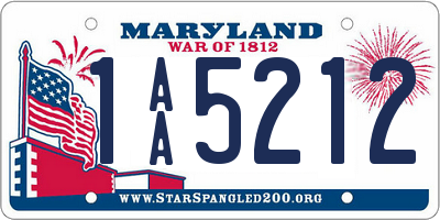 MD license plate 1AA5212