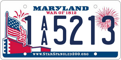 MD license plate 1AA5213