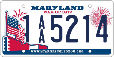 MD license plate 1AA5214