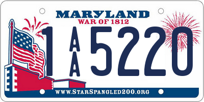 MD license plate 1AA5220