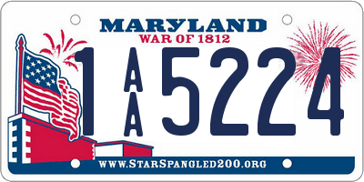 MD license plate 1AA5224