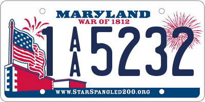 MD license plate 1AA5232