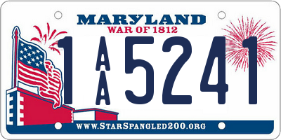 MD license plate 1AA5241