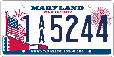 MD license plate 1AA5244