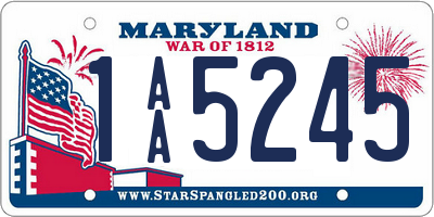 MD license plate 1AA5245