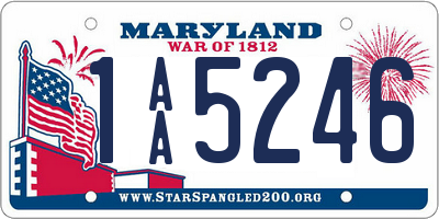 MD license plate 1AA5246