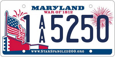 MD license plate 1AA5250