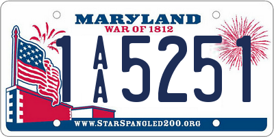 MD license plate 1AA5251