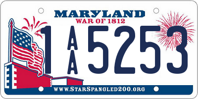 MD license plate 1AA5253