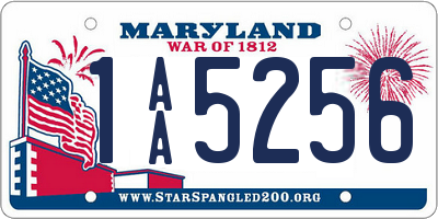 MD license plate 1AA5256