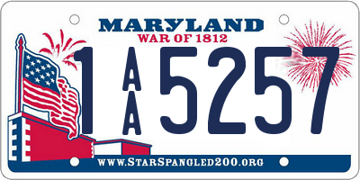 MD license plate 1AA5257