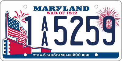 MD license plate 1AA5259