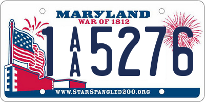 MD license plate 1AA5276