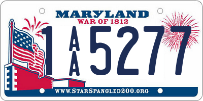 MD license plate 1AA5277