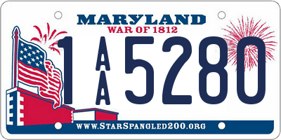 MD license plate 1AA5280