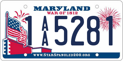 MD license plate 1AA5281