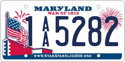 MD license plate 1AA5282