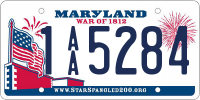 MD license plate 1AA5284