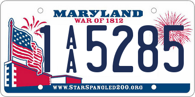 MD license plate 1AA5285