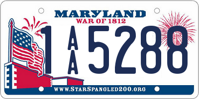 MD license plate 1AA5288