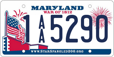 MD license plate 1AA5290