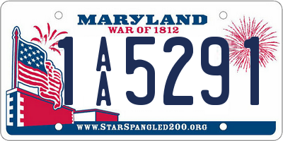 MD license plate 1AA5291