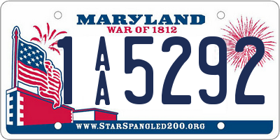 MD license plate 1AA5292