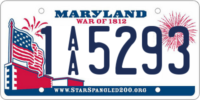 MD license plate 1AA5293