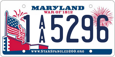 MD license plate 1AA5296