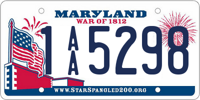 MD license plate 1AA5298