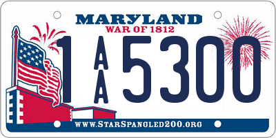 MD license plate 1AA5300