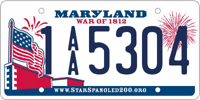 MD license plate 1AA5304