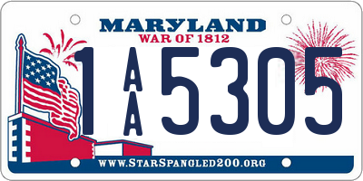 MD license plate 1AA5305