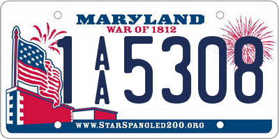 MD license plate 1AA5308