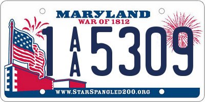 MD license plate 1AA5309