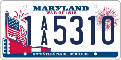 MD license plate 1AA5310