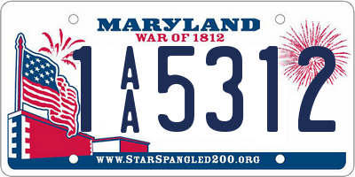 MD license plate 1AA5312